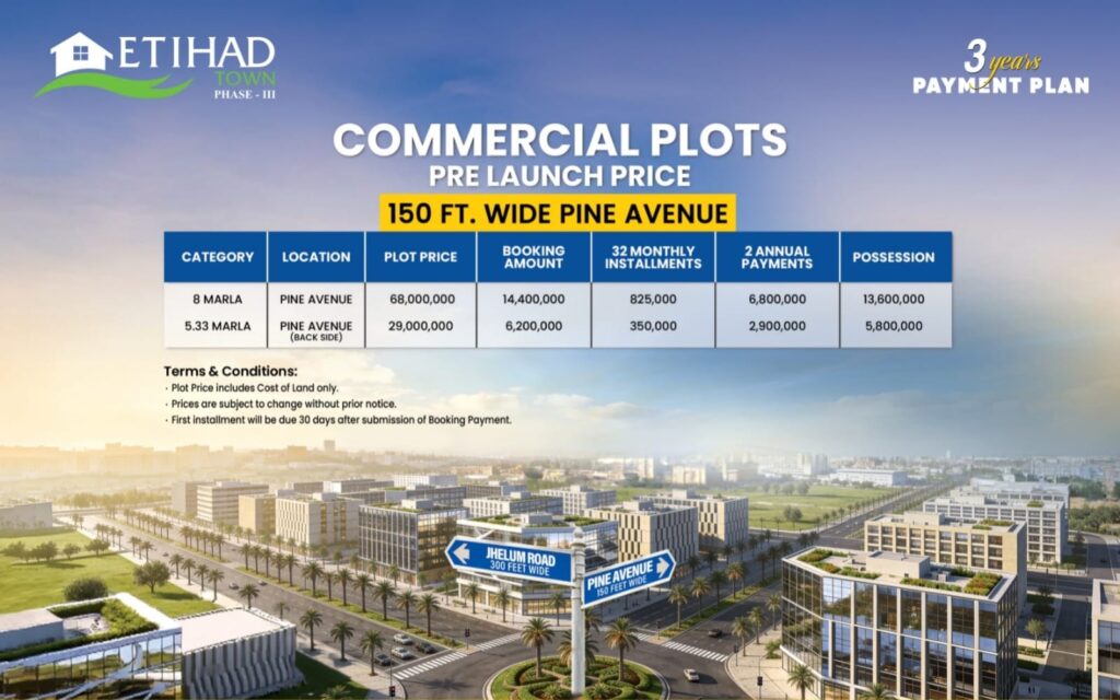 Pine Avenue Commercials Etihad Town Phase 3